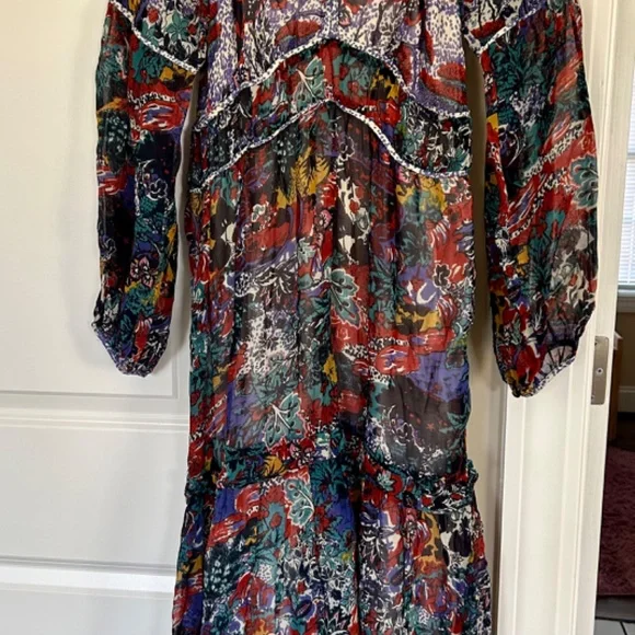 Maeve Annabella Floral Boho Maxi Dress Anthropology Size 2P - Picture 3 of 10